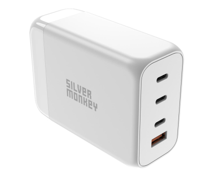 Ładowarka i akumulator SILVER MONKEY Ładowarka GaN 200W USB-C PD + USB 3.0 QC W SMA156